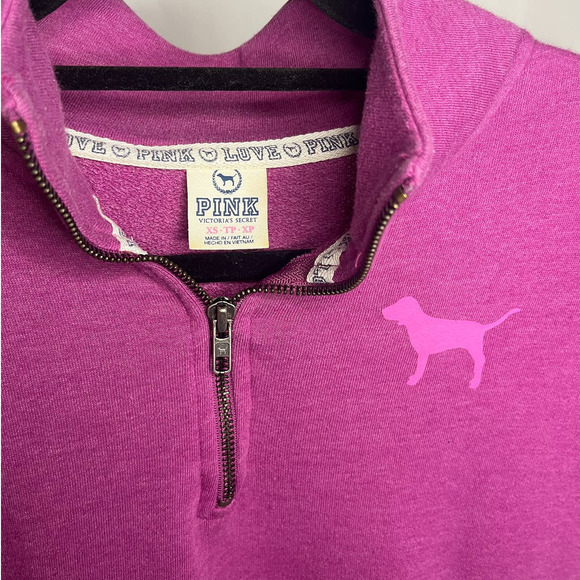 Victoria's Secret Pink quarter zip sweatshirt, size: XS oversized - Picture 2 of 6